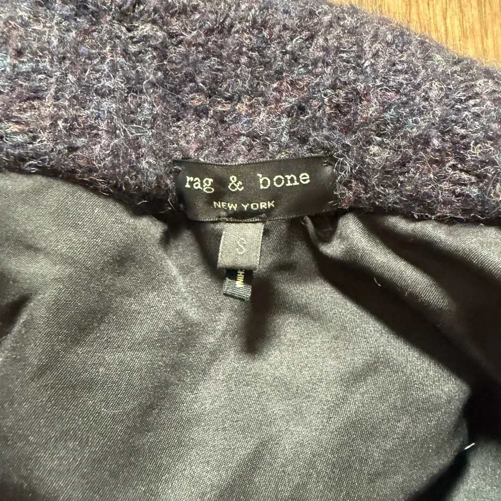 Rag & Bone The Cammie Wool, Mohair, Knee-Length Sweater Coat-Size Small-Navy - Picture 3 of 7